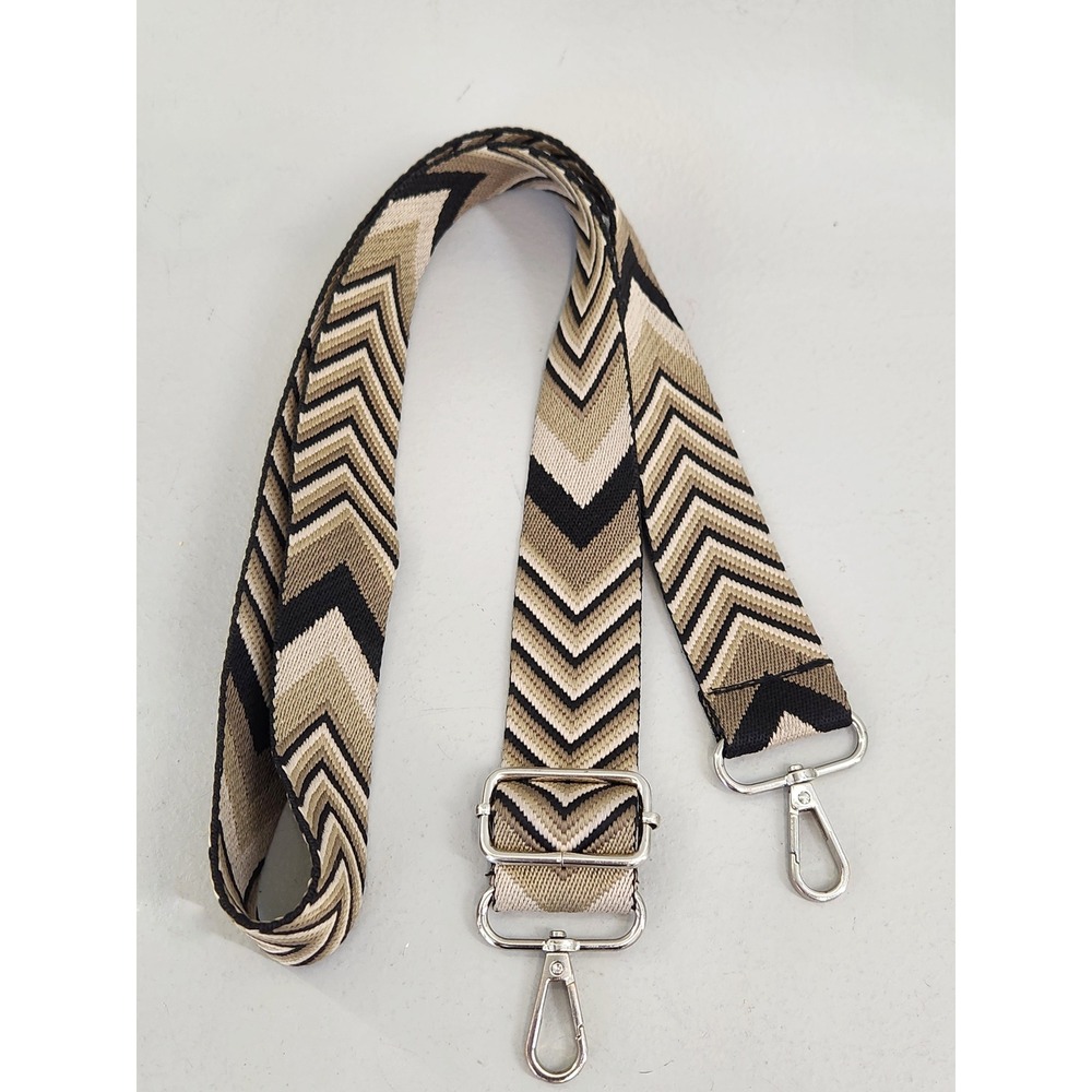 Replacement Bag Strap Womens OS Tan Excellent Chevron Zigzag Adjustable Guitar